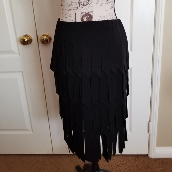 JS Collections Designer Evening Black Skirt - Picture 5 of 8
